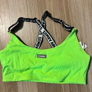 Zumba Fitness Neon Green Sports Bra